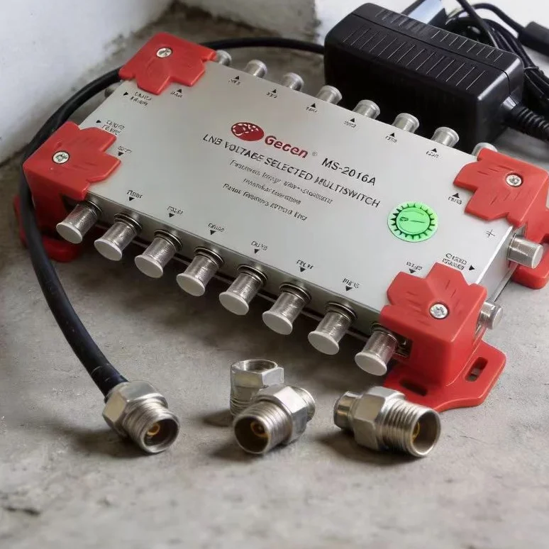 Gecen MS-2016A 2 In 16 Out Satellite Multiswitch 2x16 Standalone LNB Voltage Control Satellite Signal Terminal Switch