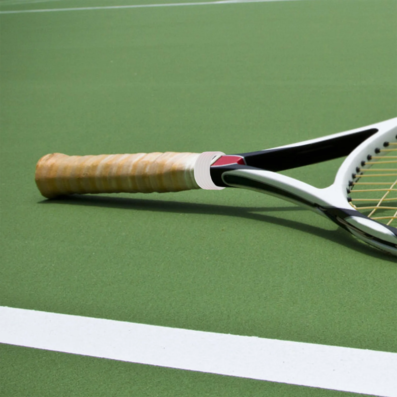 

5Pcs Absorbent Silicone Racket Grip Bands Sweat Proof Elastic Overgrip for Tennis Squash Pickleball Badminton Handle Wrap