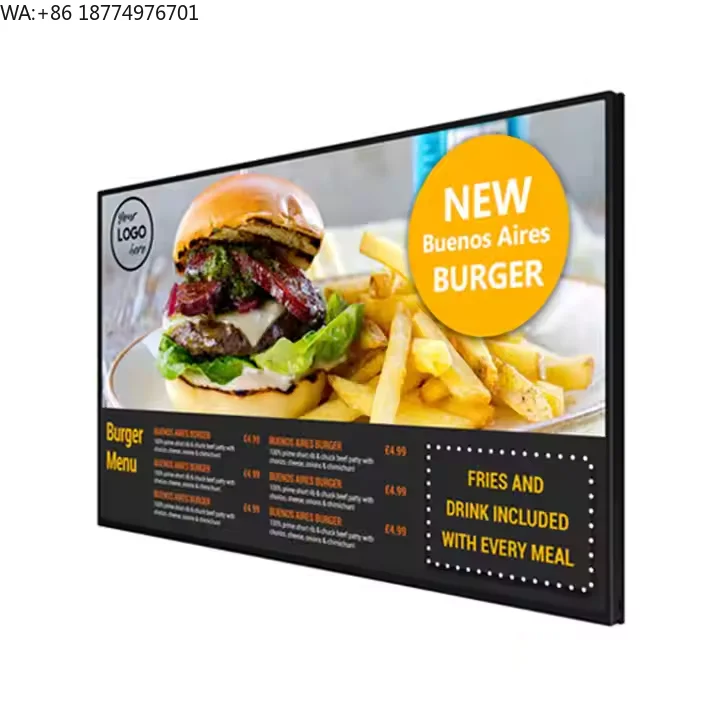 

43-дюймовый внутренний ЖК-экран для рекламы, цифровой рекламный дисплей для торговых центров, внутренняя панель меню, витринный дисплей