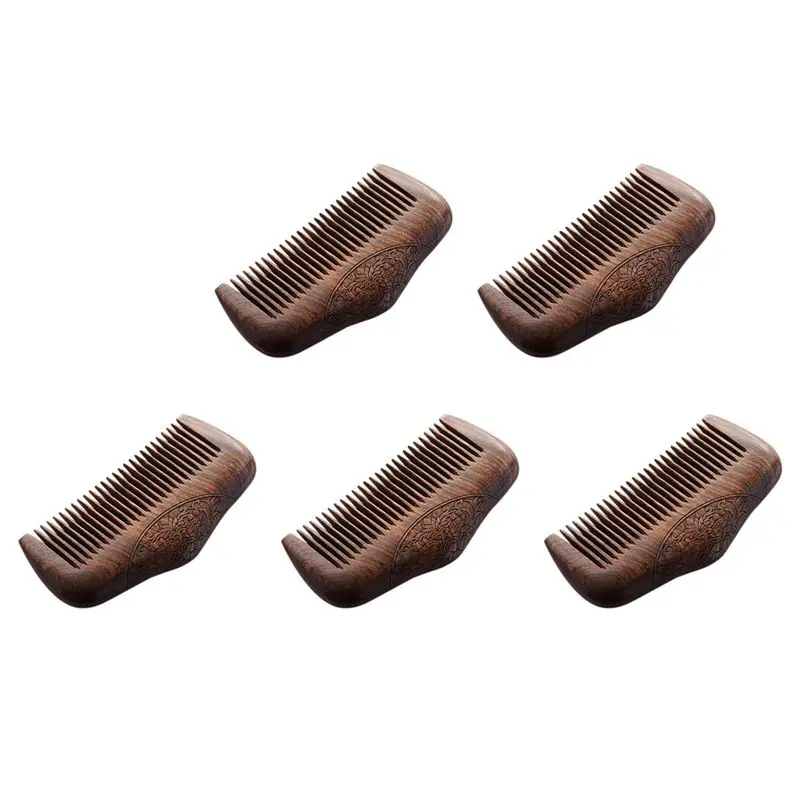 M12K-5X Pocket Comb Sandalwood Green Natural Super Narrow Dent Wood Combs Static Lice Beard Comb Hairstyle Sandalwood Comb