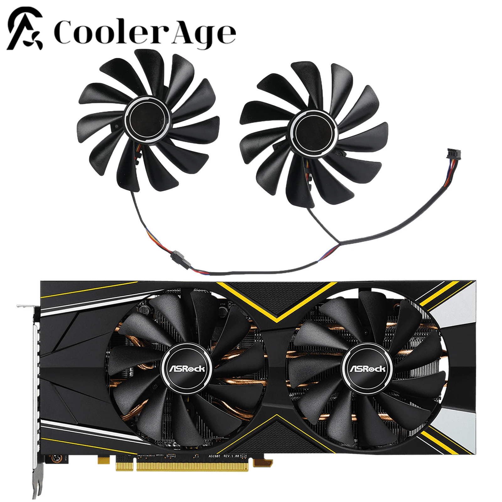 95MM FDC10U12S9-C CF1010U12S Video Card Fan for ASRock AMD Radeon RX 5700 XT Challenger D 8G OC Graphics Card Cooling Fan