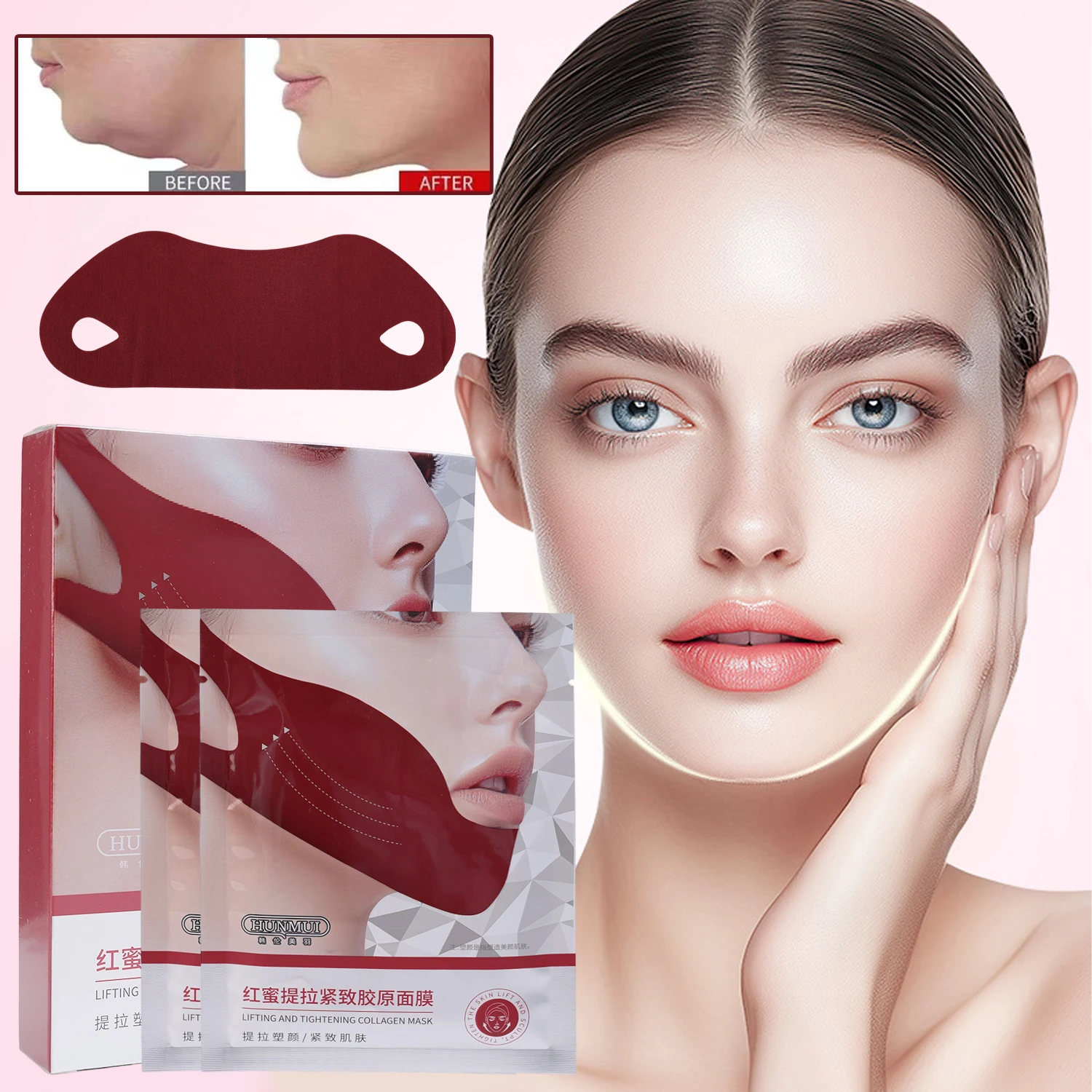 

5PCS Face Lift Mask V Shape Face Firming Slimming Mask Chin Cheek Lift Up Bandage Reduce Tightening Double Chin Skin Care Mask