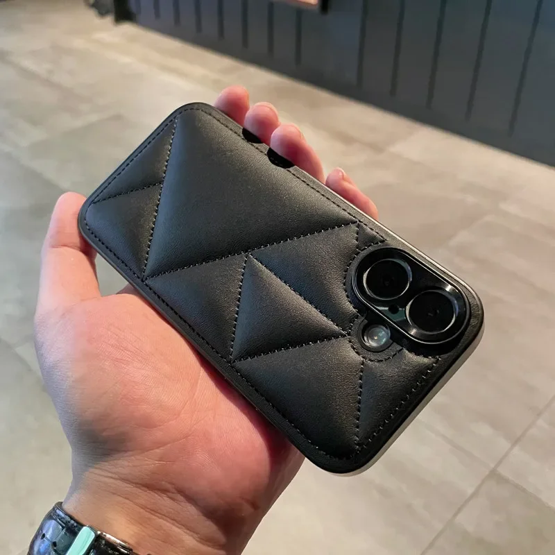 

For iPhone 16 Pro Max Pink чехол ELVEV Beautiful Leather Shell with Camera Lens Protection funda