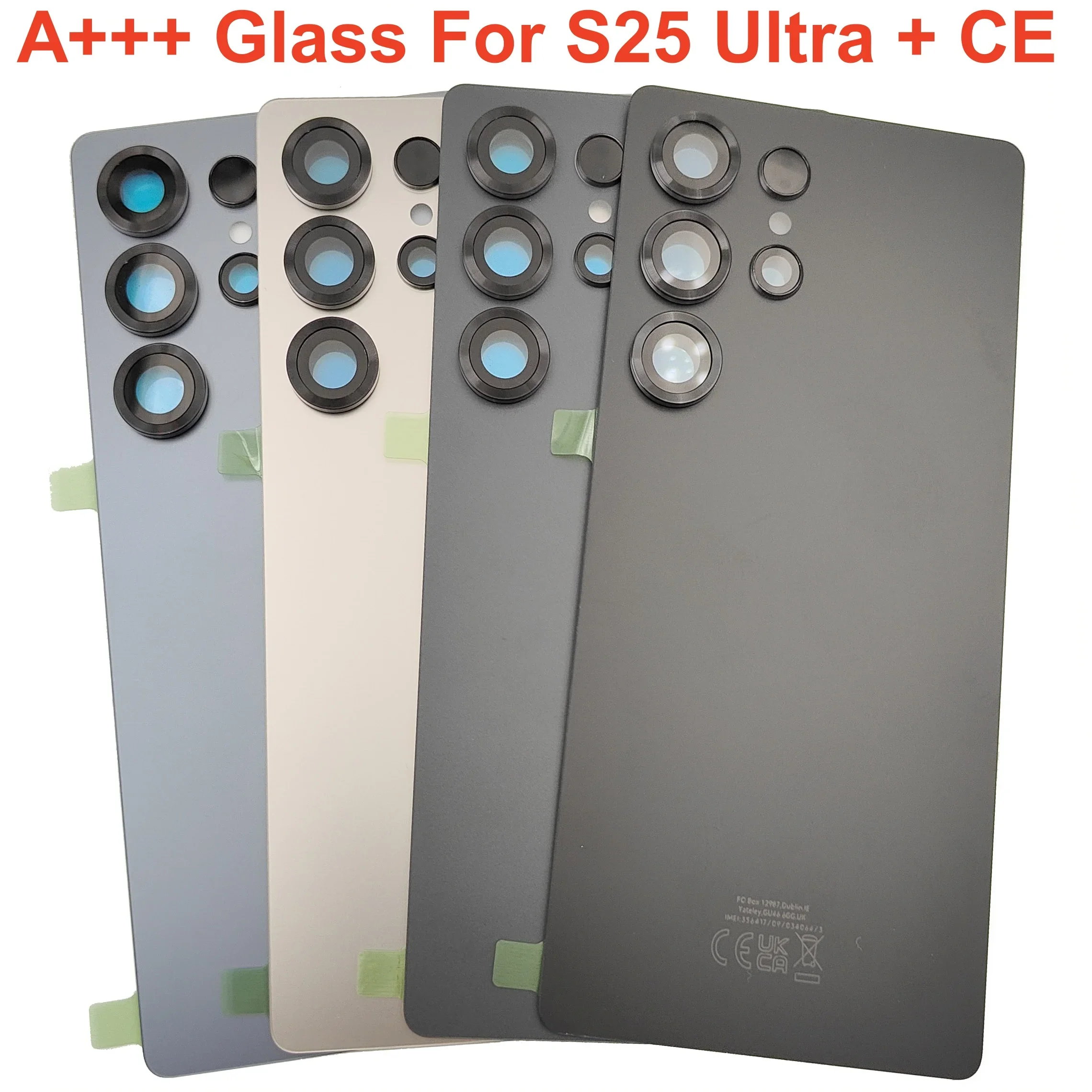 مع شعار 100% A +++ غطاء الباب الخلفي الزجاجي لهاتف سامسونج جالاكسي S25 الترا غطاء البطارية الخلفي الإسكان مع أدوات غراء عدسة الكاميرا