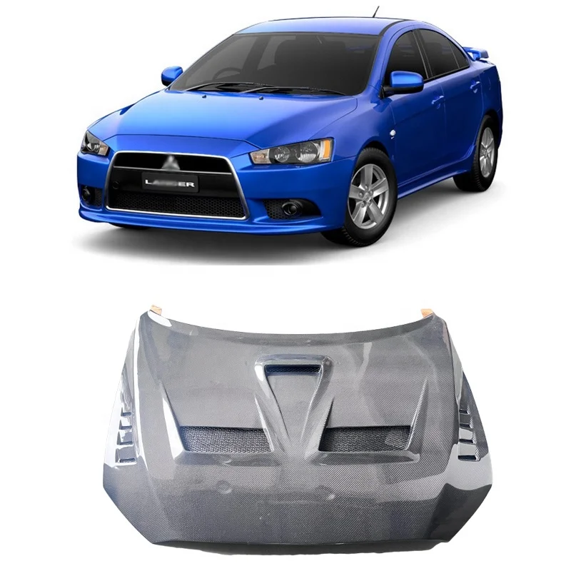 Carbon Fiber Engine Hood Cover Fit For 08-17 Mitsubishi Lancer Evolution X Bonnet EVO