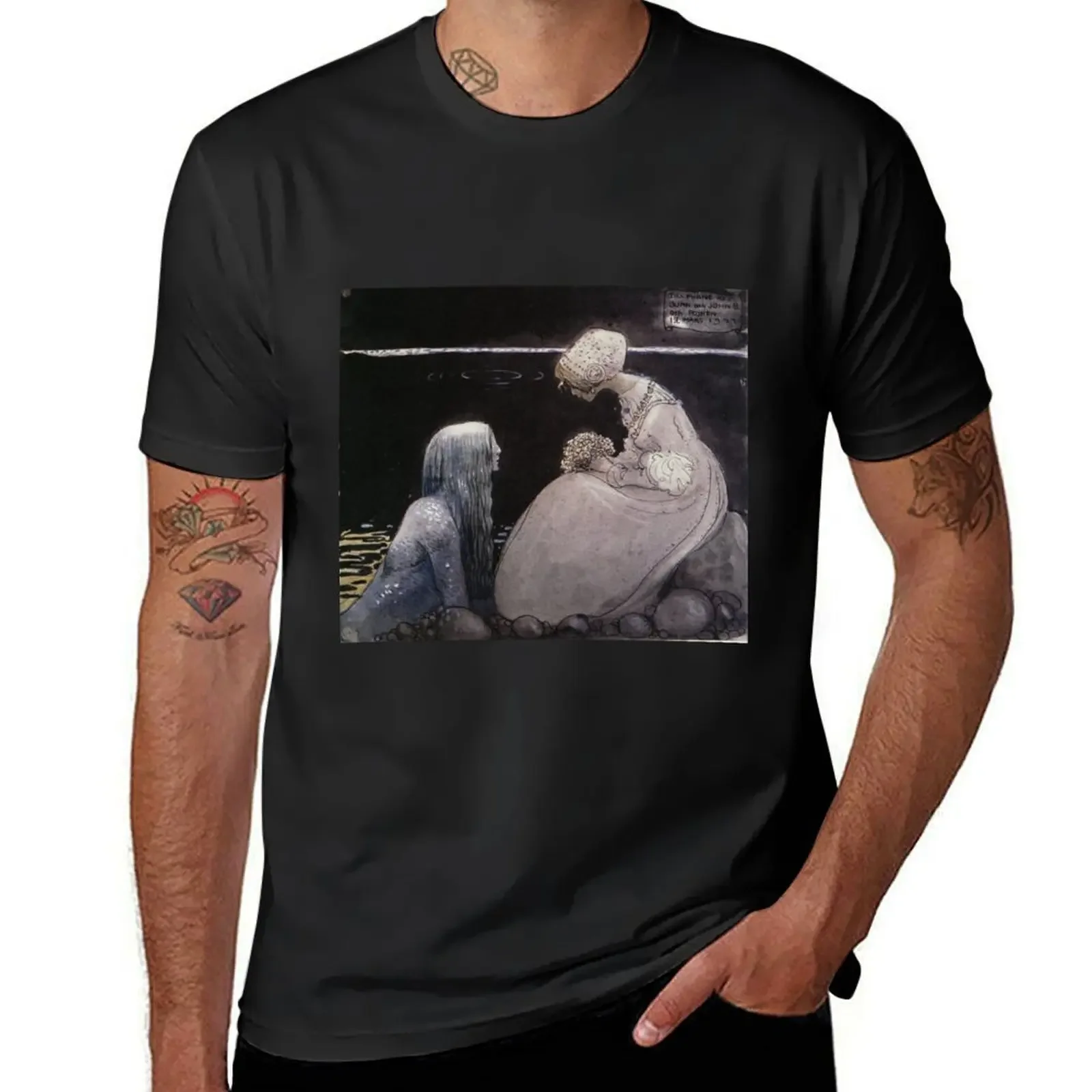 Agneta and the Sea King - John Bauer T-Shirt summer clothes Aesthetic clothing t shirts for men graphic