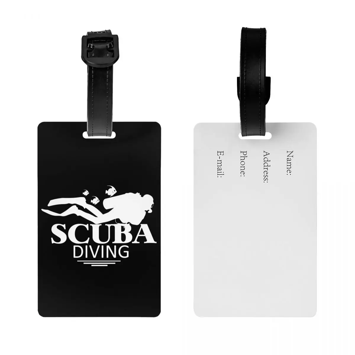 Funny Scuba Diving Luggage Tag Dive Suitcase Baggage Privacy Cover ID Label