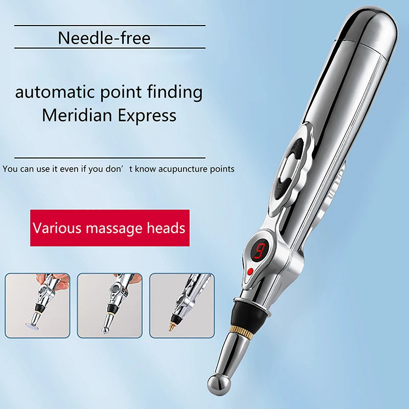Electronic Meridian Energy Pen Body Head Back Neck Leg Massager Electric Acupuncture Point Massage Pen Pain Relief Laser Therapy