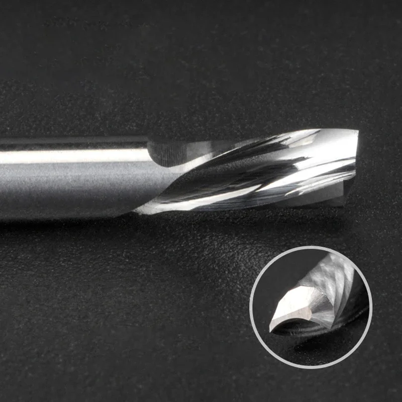 3,175mm Fräser Einzelne Flöte Linkshänder Spiralschneider Router Bit CNC Schaftfräser Für Kunststoff Acryl Aluminium Kunststoff Blatt