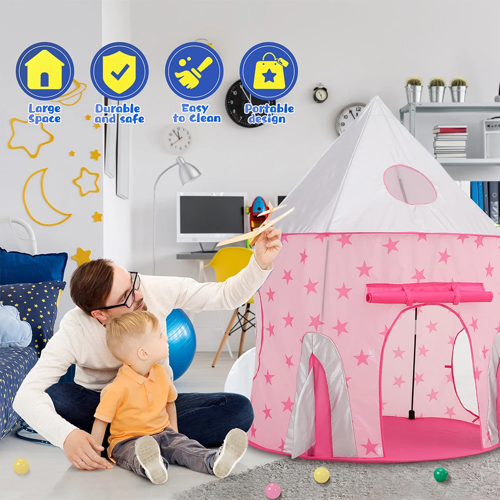 KIDkid Pink Foldable Kids Pop-up Play Tent, Tunnel and Ball Pit Set for Indoor and Outdoor Entertainment