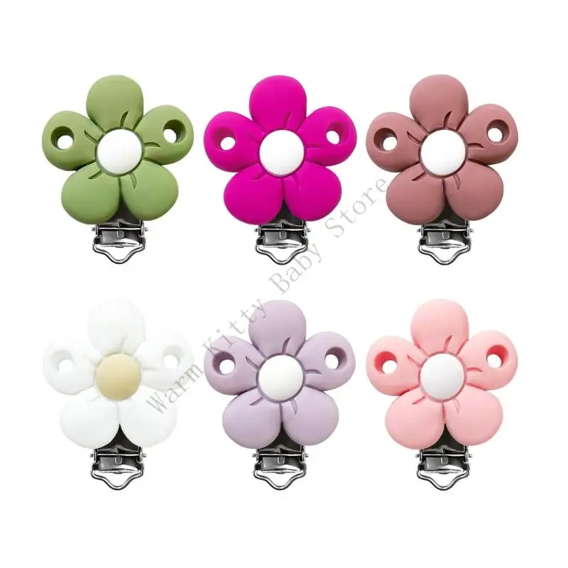 XXFE Baby Pitifier Clip Característica alimentación Encermada flores silicona CLAMP SEGUS