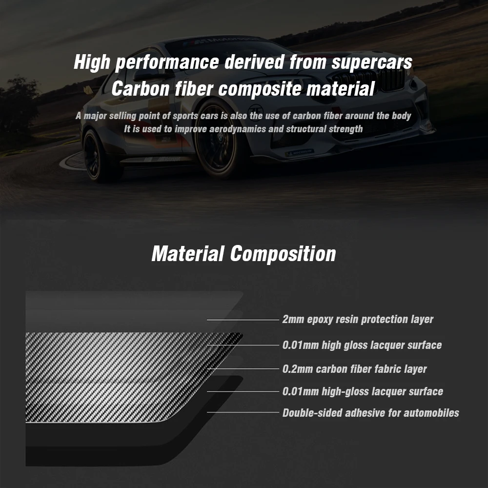 Pegatina de Panel de cambio de marchas de coche, calcomanías embellecedoras de rendimiento M de fibra de carbono para BMW E90 E92 3 Series 2005-2012, accesorios interiores