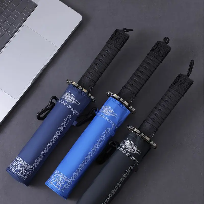 Fully Automatic 270T High Density Umbrella Cloth Samurai Umbrella Wind Resistant High Quality Folding Clear Umbrella