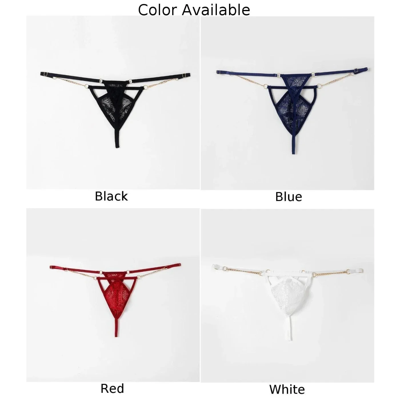 Adjustable Underwear Men G-String Bulge Pouch Thongs Lace Briefs T-Back Underpants Gay Lingerie Buttocks Hollow G-string Panties