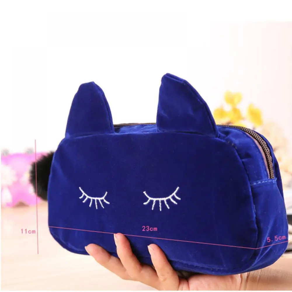 ISKYBOB Women Cute Cosmetic Makeup Bag Case Organizer Zipper Holder Pouch 19x12cm Portable Versatile Make Up Bag Zipper Handbag