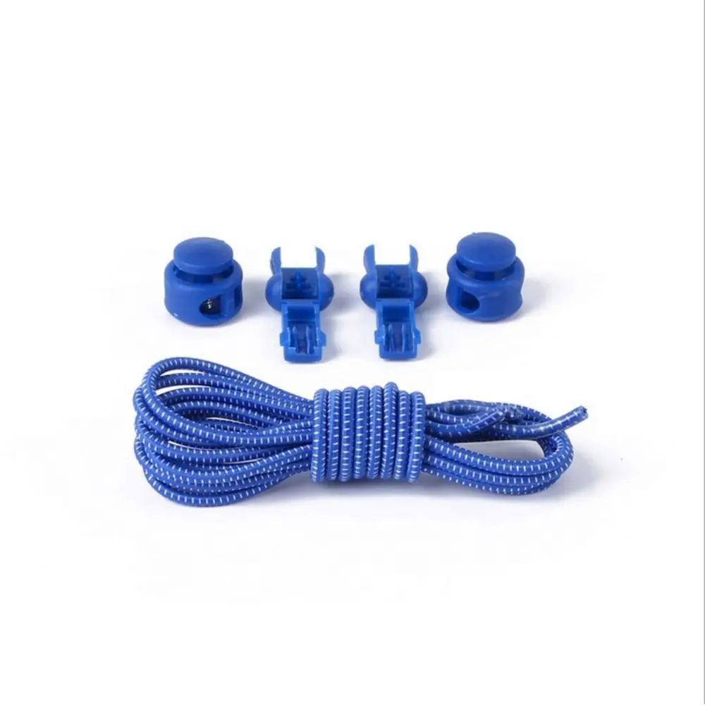 1Pair Durable Elastic Lazy Laces No Tie Colored Dots Locking Shoe Laces Quick Rubber Sneaker Shoelaces for Kids Adult