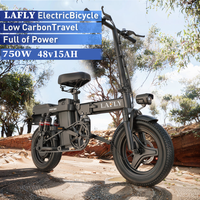 LAFLY-L20 Electric Bike 750W Brushless Motor 48V15AH Lithium Battery City Fold Eike 14 in Tire Aldult Mountain Electric Bicycle