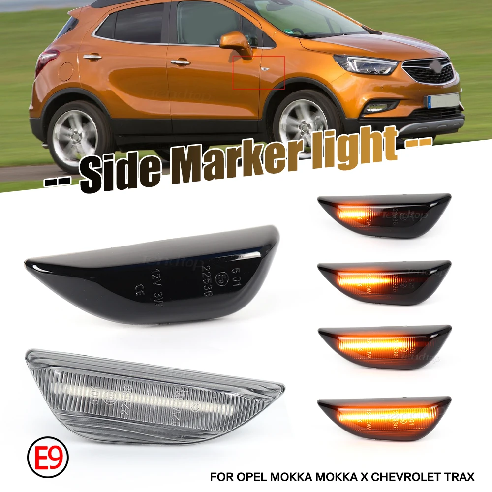 

2pcs Dynamic LED Flashing Turn Signal Side Marker Lamp For Opel Mokka X 2012-2020 For Chevrolet Trax For Buick Encore 2013-2020