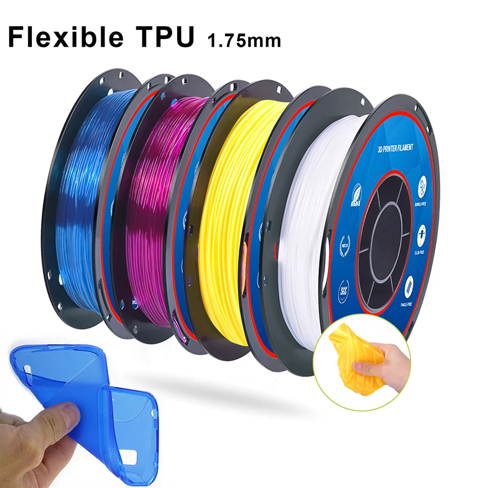 Flexible Translucent TPU 3D Printer Filament 1.75mm 200g Elastic TPU Material Extrudeuse Filament 3d Sublimation