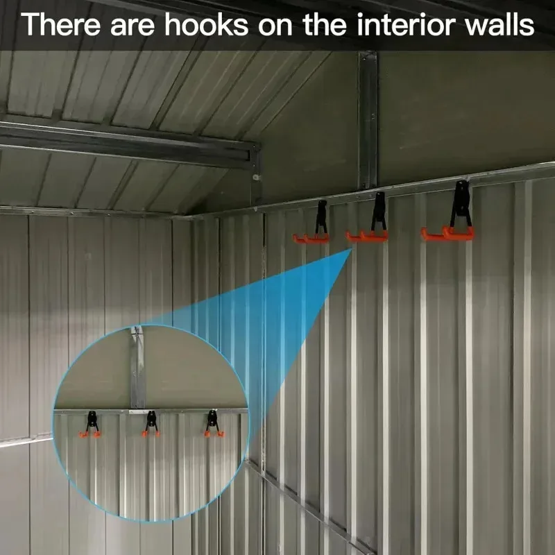 QAZ8-UCGO Extra Large 10ftx12ft.Outdoor Sheds Window.Tiny House.Metal Storage Shed with Design of Lockable Doors.U