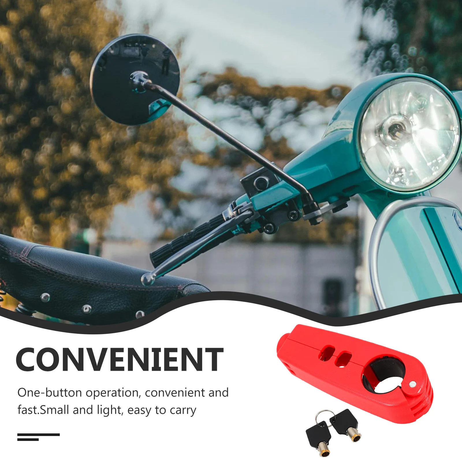 

H Lock Motorcycle Bike Red Throttle Brake Security Compact Lightweight Anti Theft Suitable Most Bicycles Motorbikes Easy