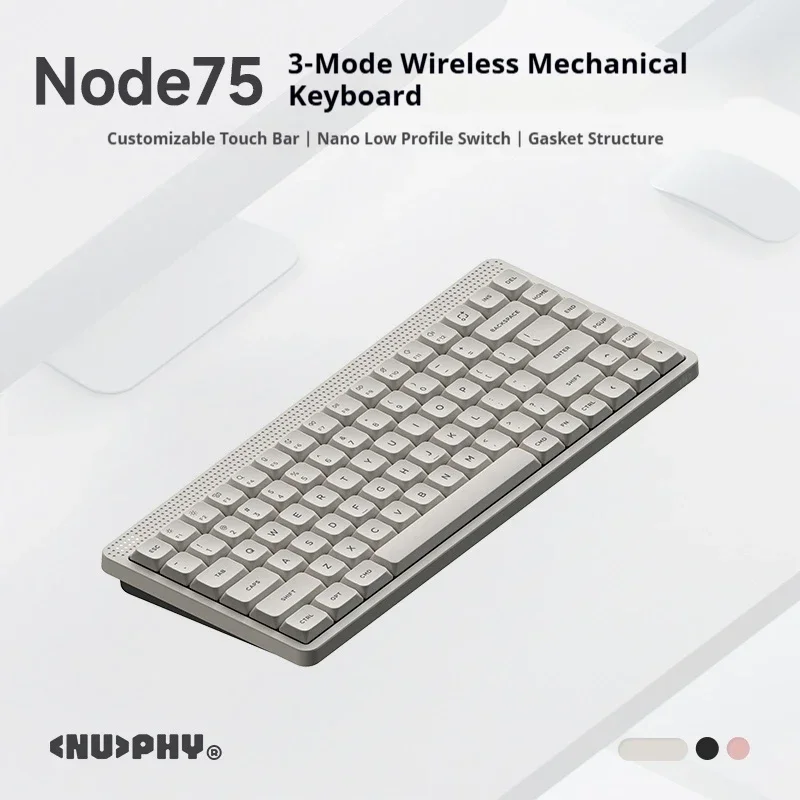 Nuphy Node75 Tri-Mode Wireless Keyboard 1000Hz Gasket Structure Mechanical Keyboard Low-Profile /High-Profile Nano/MAX Switch.