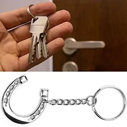 Horseshoe Keychain Horse Snaffle Bits Key Ring Decoration Highly-Polished Zinc Diecasting Horse Shoe Key Ring