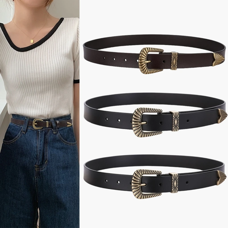 

Women's Adjustable Wetern Belt Fashion Jeans Women Round Buckle Cinturones Para Mujer Ceinture Femme Belt