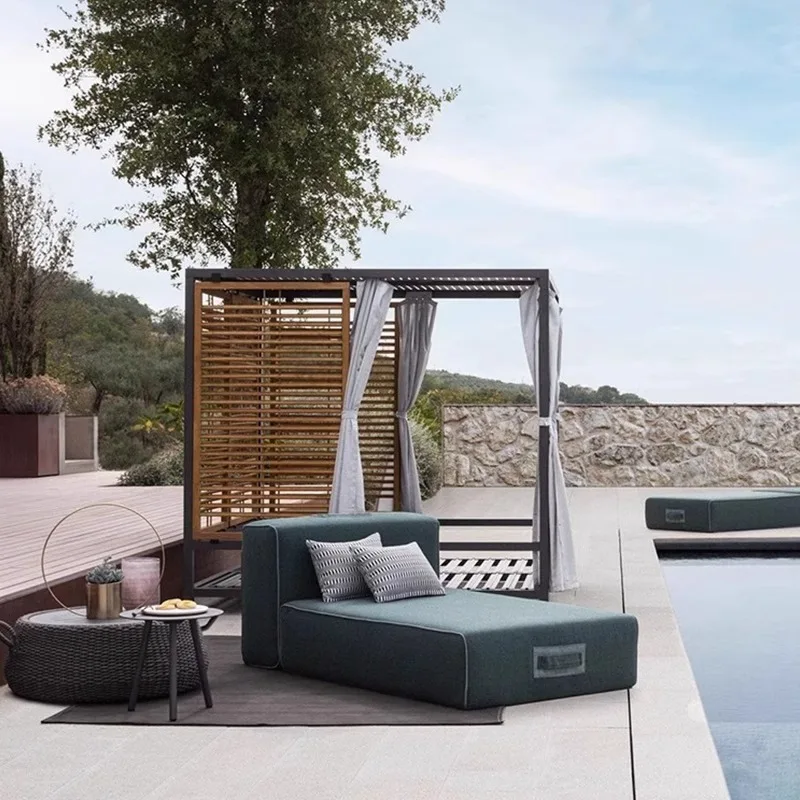 

Outdoor leisure villa courtyard aluminum bed, open-air balcony hotel homestay creative lounge chair, furniture