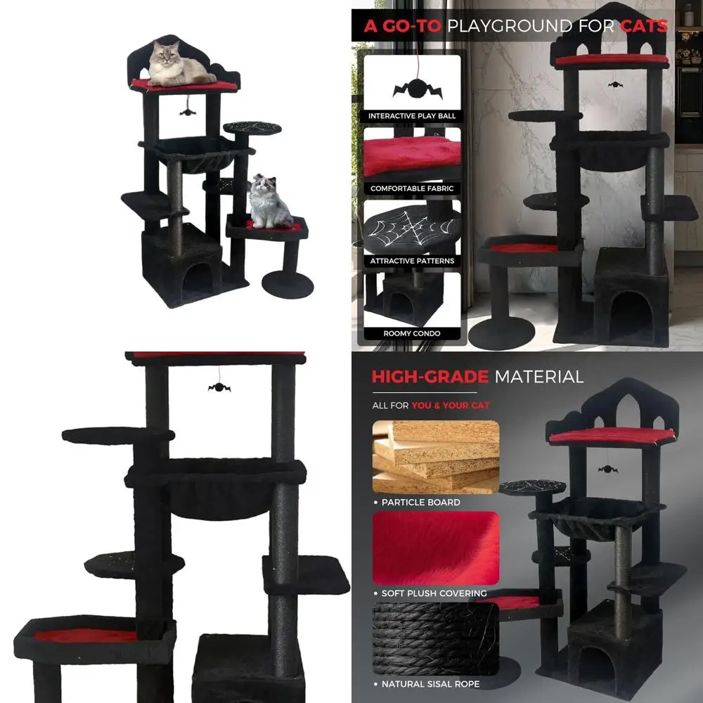 

Элегантный черный готический кошачий дерево-шармелец