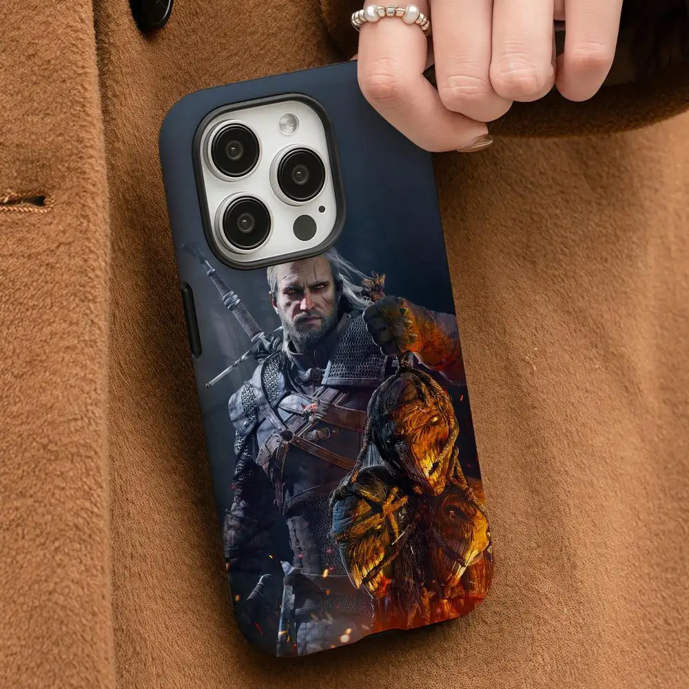 

The W-Witcher 3 Game Phone Case For iPhone 17 16 15 14 13 12 Pro Max Plus Glossy HD Double-Layer Liquid Back Film Hard Shell