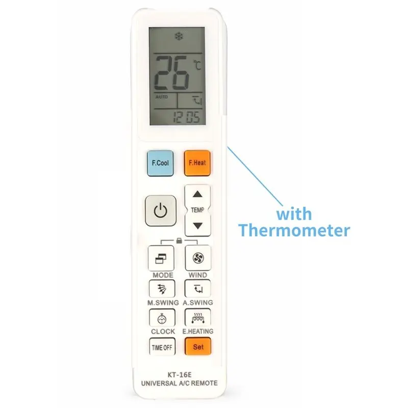 【STABLE QUALITY】KT-16E Mini Air Conditioner Remote Control Universal, Fits For 98% A/C Units, Universal Replacement Remote Contr
