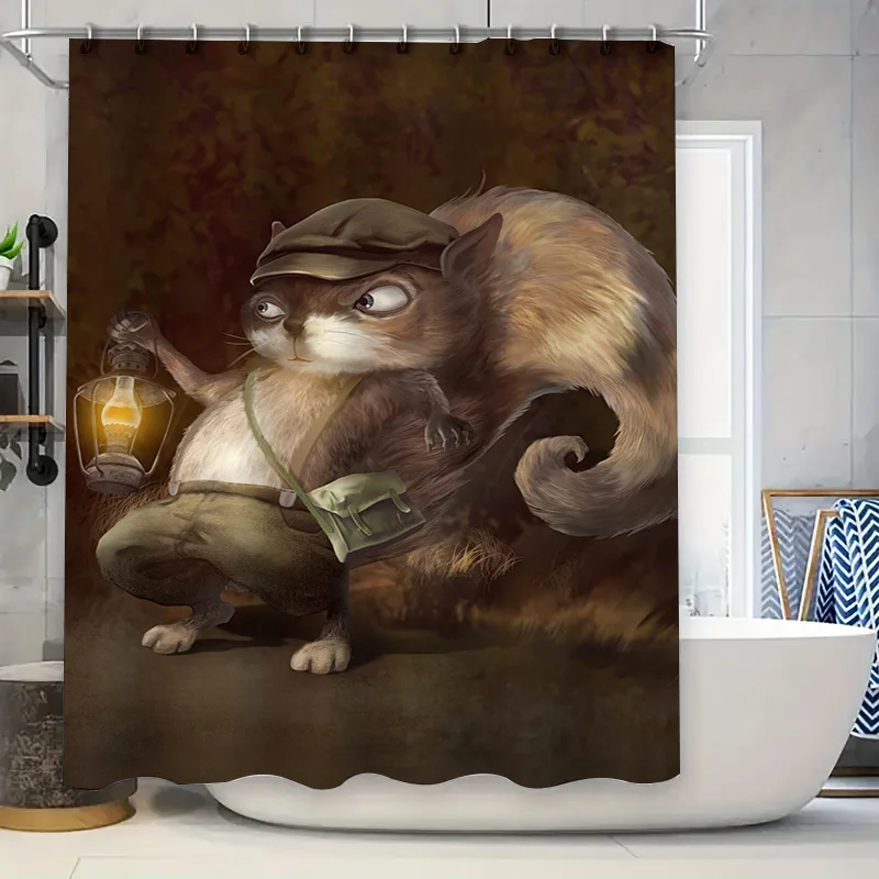 

Очаровательные занавески для душа в деревенском стиле с изображением лесной белки, декоративные настенные покрытия для ванной комнаты, тканевые занавески для душа, идеальный подарок
