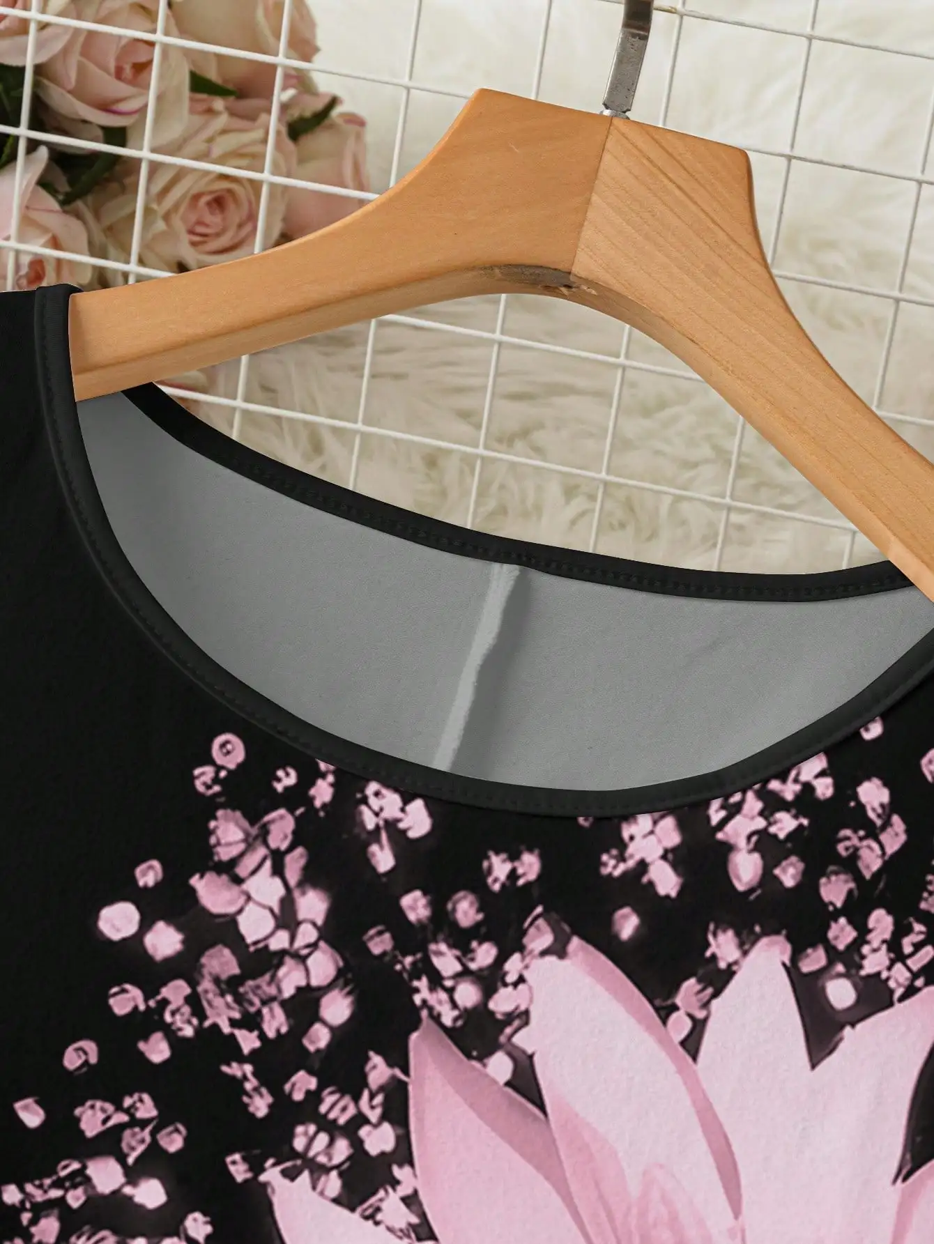 

Plus Size Sunflower Print Crew Neck Sleeveless A-Line Dress For Summer