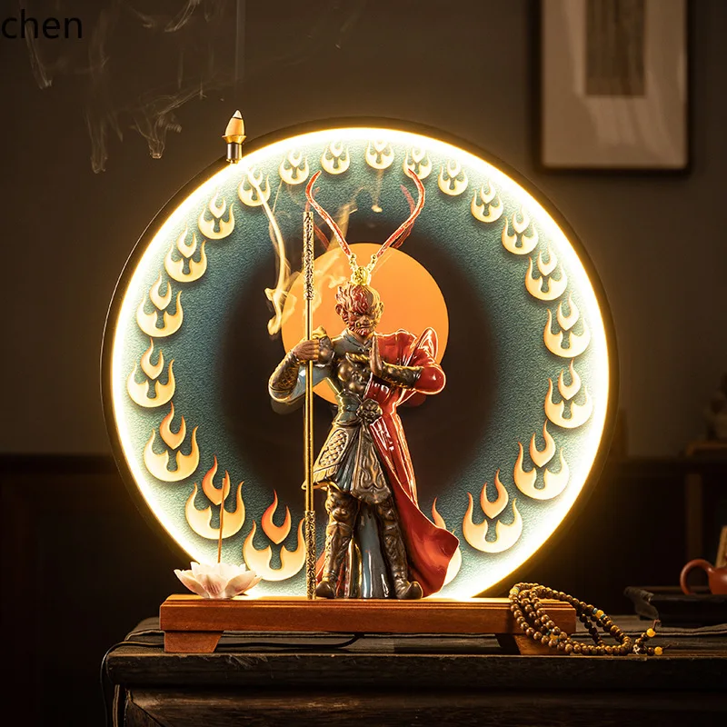 Cz1 monkey king sun wukong fighting and victorious buddha great sage returns figure living room large ornament