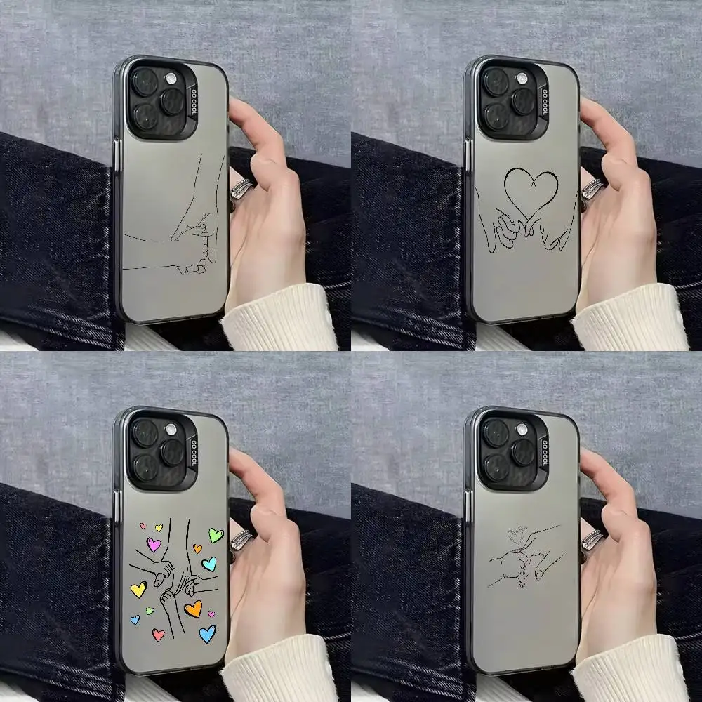 

Moma Daughter Son Father Hands Mother Phone Case For iPhone 17,16,15,14,13,12,Pro,Max,Plus,E,SE4,Air,Mini Black IMD Box