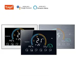 Tuya smart großbild schirm home thermo regulator wifi warm boden thermostat für elektrische heizung temperatur regler gaskessel