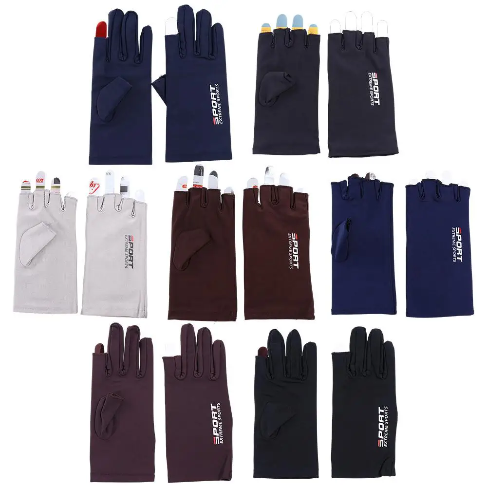 Half Finger Gloves Cycling Gloves Anti-UV Gloves Women Gloves Summer Sunscreen Gloves Men Fishing Gloves Touch Screen Gloves