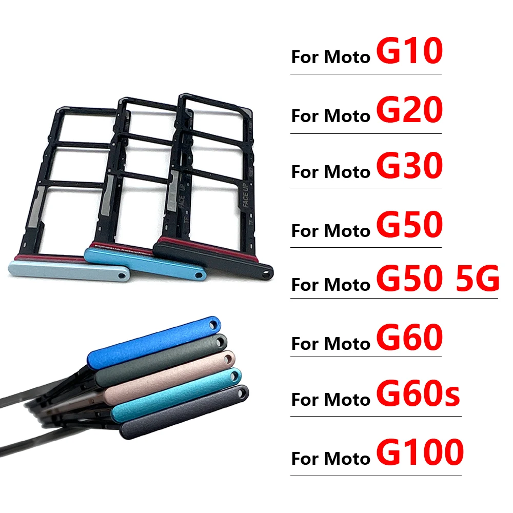 

New For Motorola Moto G10 G20 G30 G50 G60 G60s G100 5G SIM Card Slot SD Card Tray Holder Adapter Replacement Parts