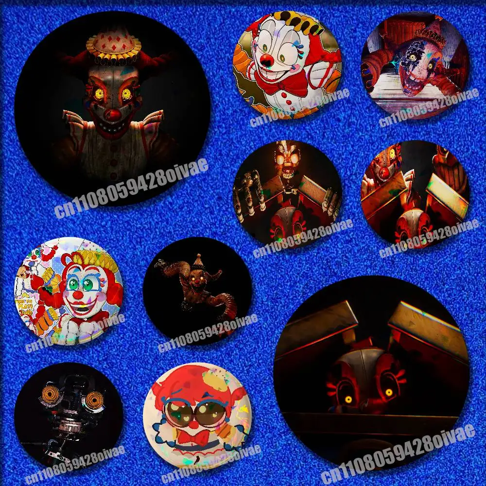 

For W-FnafS M-Mimic Emblem Round Pins Insignia Badge Cover Backpack Decoration 32mm Brooch Button