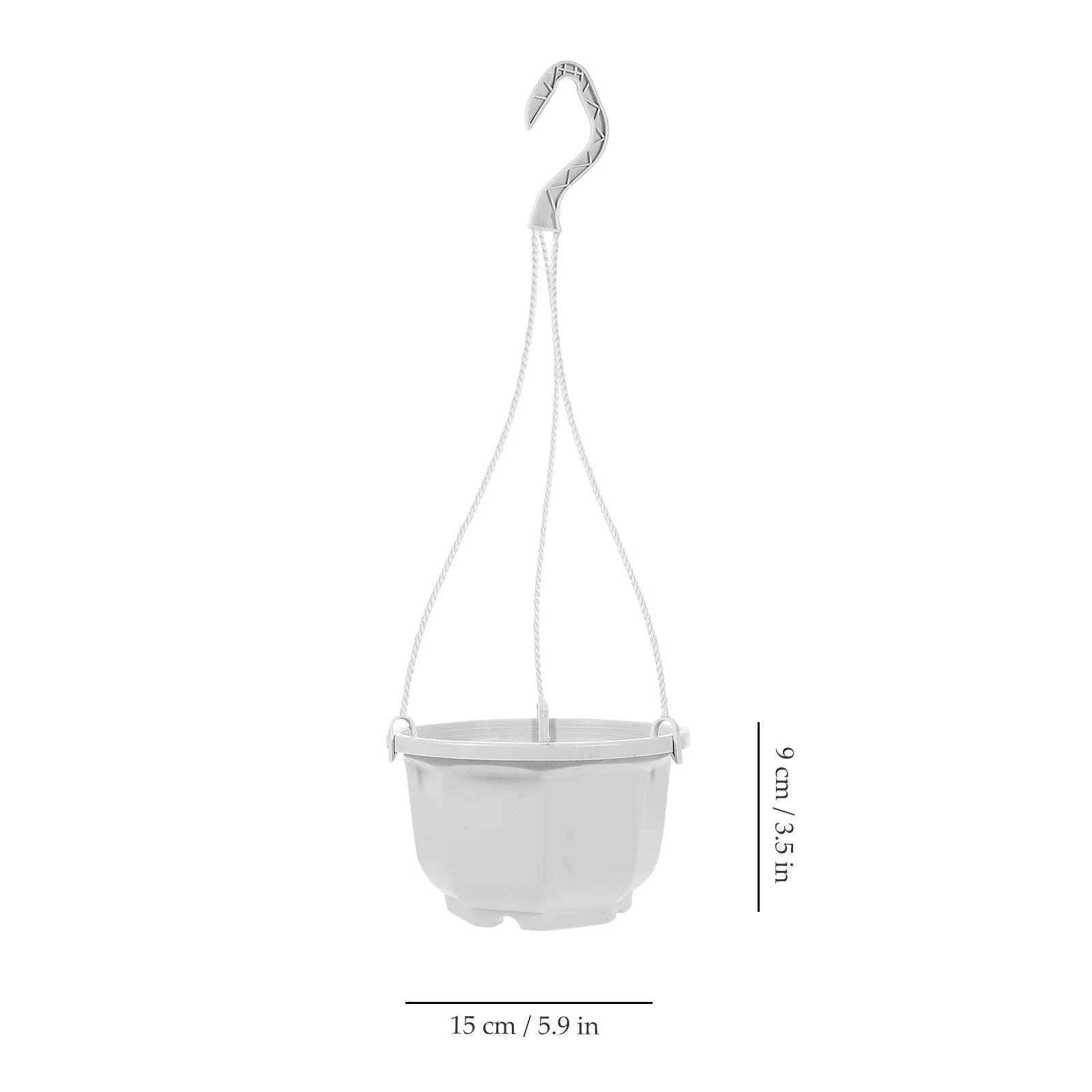 

8pcs Octagonal Plastic Flower Pots Hanging Planters White E160 Durable Thick Material Garden Balcony Decor Containers