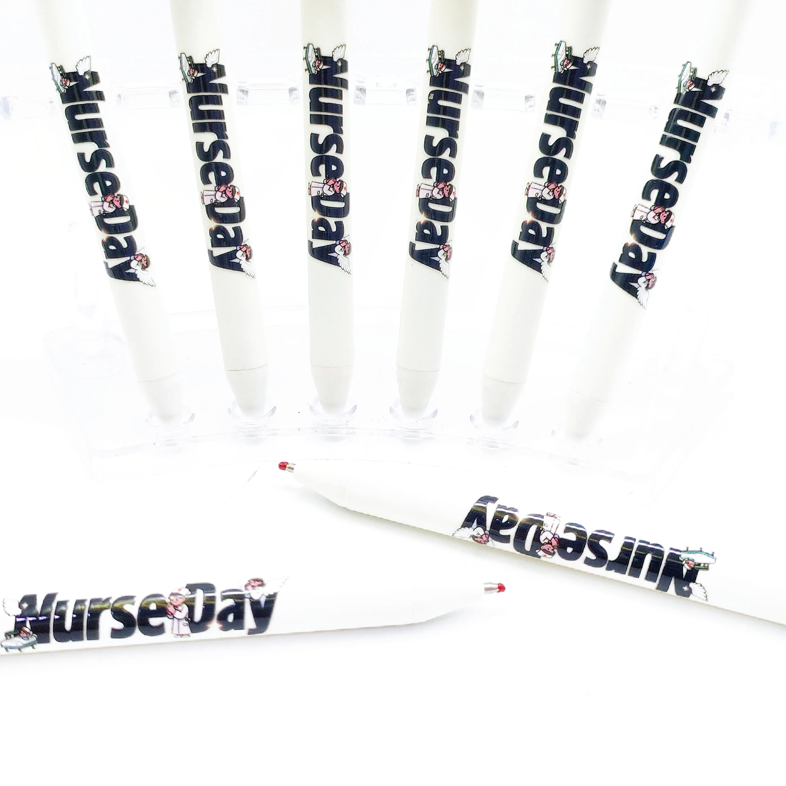 

8/15PCS Nurse's Day themed ballpoint pen, nurse shaped ballpoint pen, office and study writing press pen.