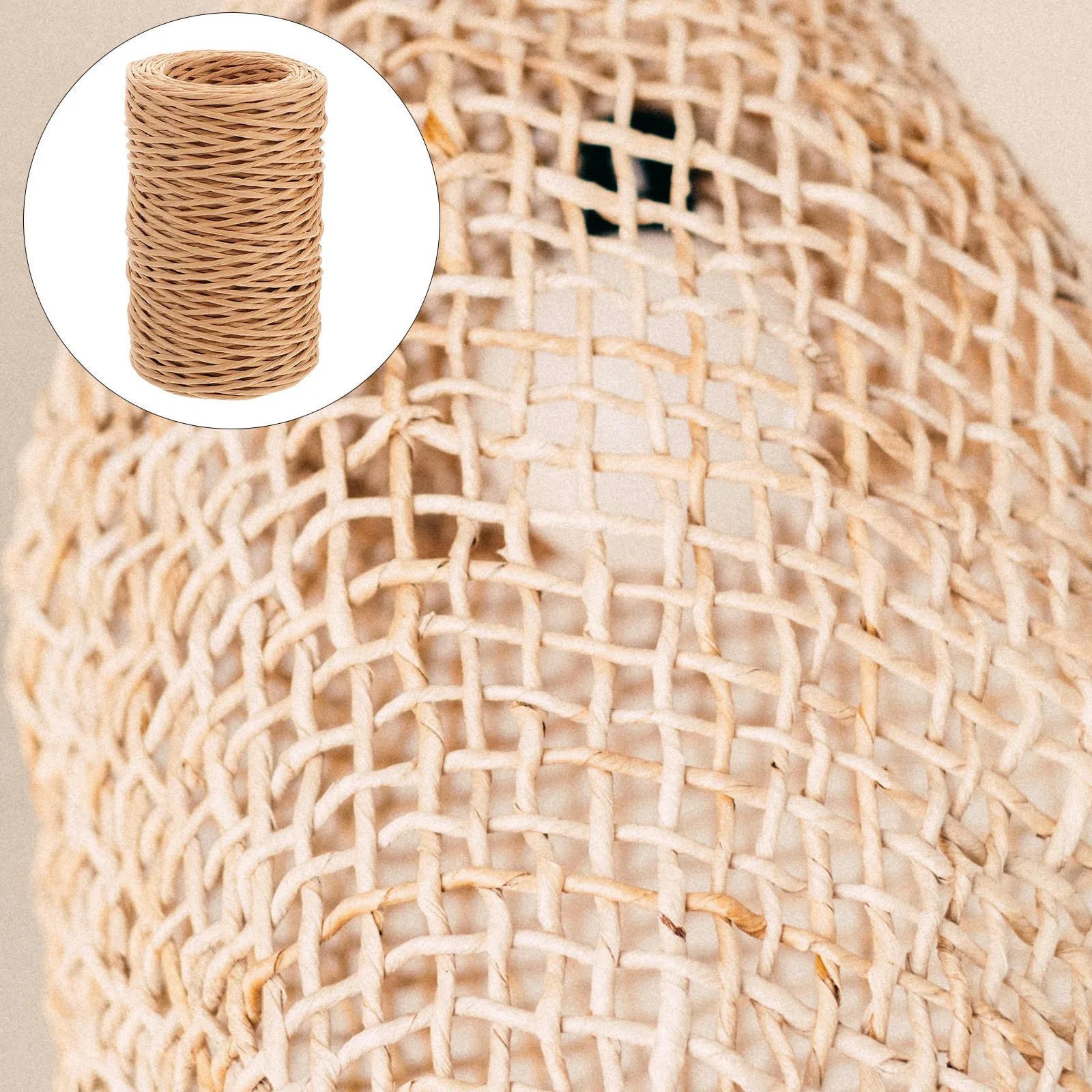 

1 Roll Paper Rope for DIY Lampshades Woven Crafting Twine Material Handmade Lamp Natural Decorative