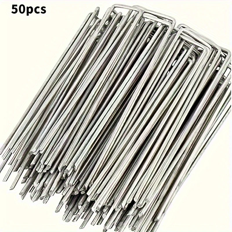 

50 galvanized metal horticultural landscape nails, used for grass proof cloth, ground cover, and fence fixing