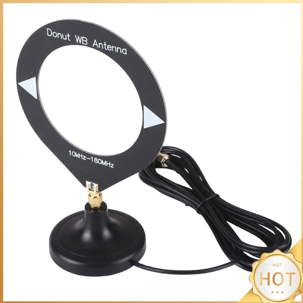 Mini Donut Antenna Broadband SMA Male Connector Shortwave Antenna with Low Impedance Converter SDR for Radio Walkie-Talkie SDR