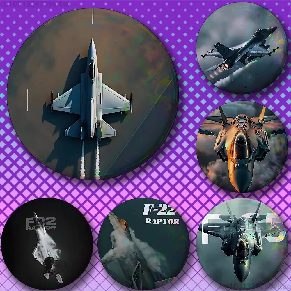 

Fighter Plane 25mm 75mm 44mm 58mm 32m Coin Badges Personalized Handmade Round Brooches Pins Accessory