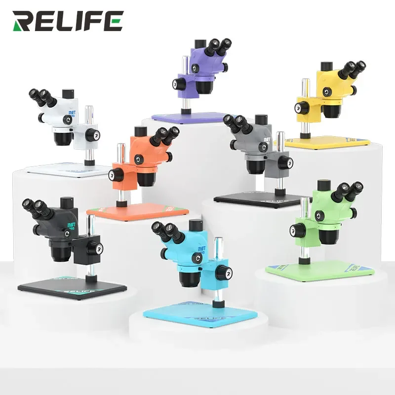 RELIFE RL-M6T Pro-B11 6.5~65 Continuous Zoom Trinocular HD Stereo Microscope for Phone PCB Inspection Jewelry Identification