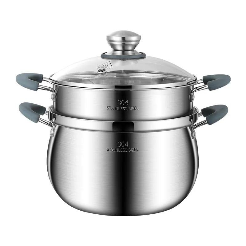 

LTT stainless steel steamer three-layer steel soup pot household single double-layer multi-purpose steamer