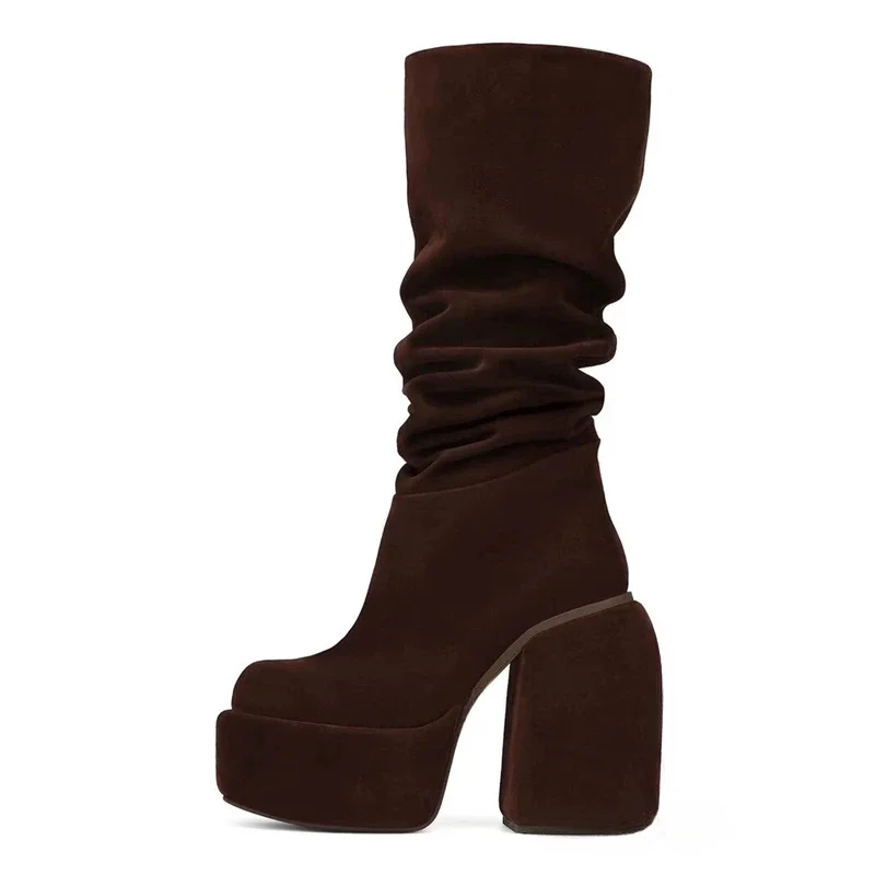 

Minimalist Fashionable Solid Color Knee Length Boots 2024 European American Fashion Party Autumn Winter Women's Shoes