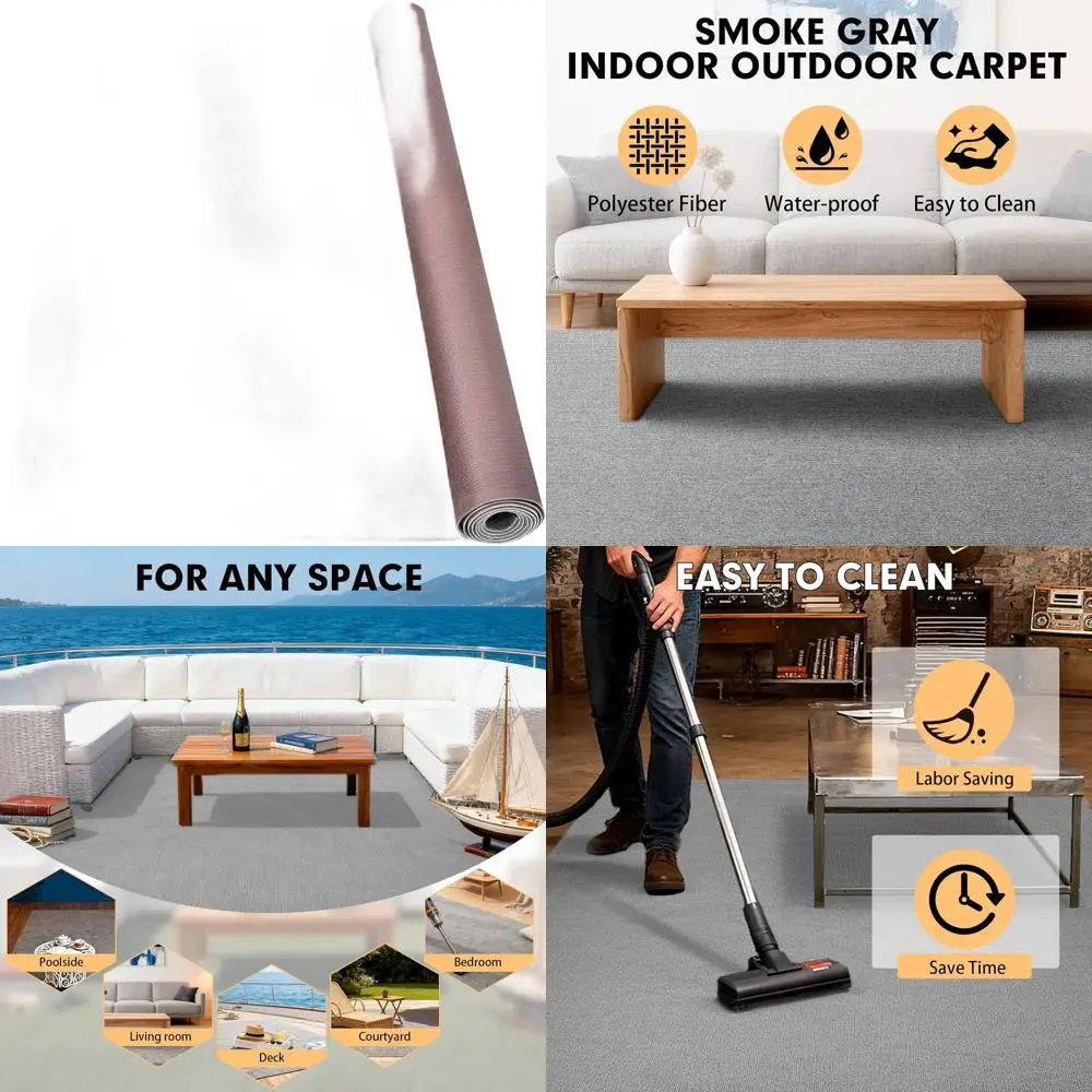 

Ковровое покрытие для морских судов дымчато-серого цвета, 5 футов x 15 футов, с водонепроницаемой подложкой из ТПЭ 0,2 мм, для использования внутри и вне помещений